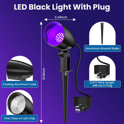 20W Halloween Black Light Spotlight Outdoor (Black)