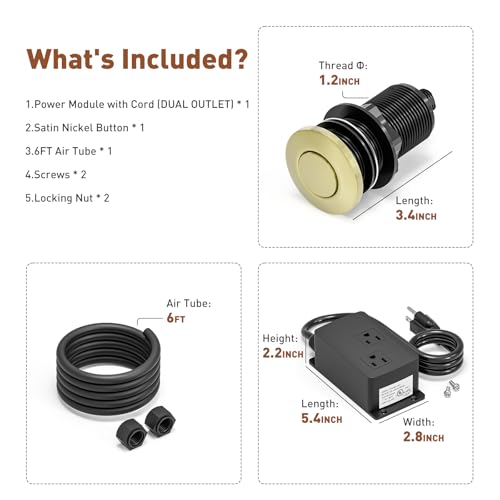 Garbage Disposal Air Switch Kit Dual Outlet