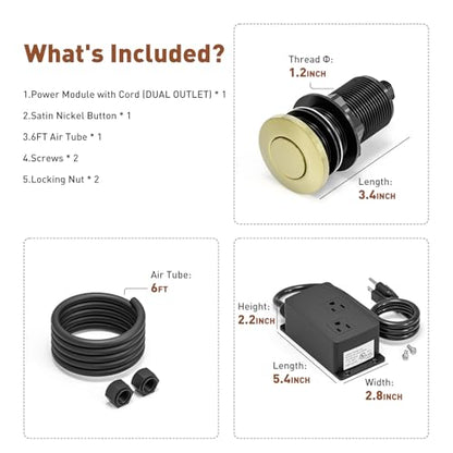 Garbage Disposal Air Switch Kit Dual Outlet