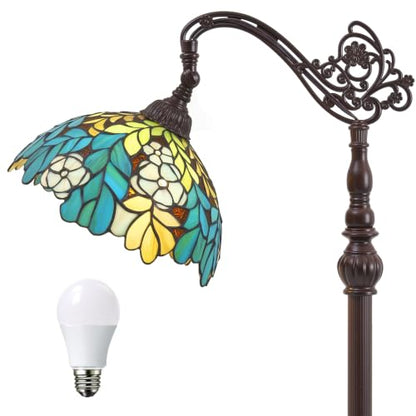 Tiffany Style Stained Glass Arc Floor Lamp