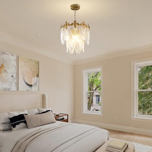 Gold Glass Chandelier