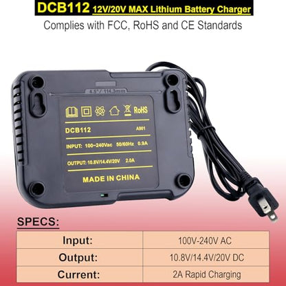 20V MAX Cordless Tool Battery Charger DCB104 DCB112