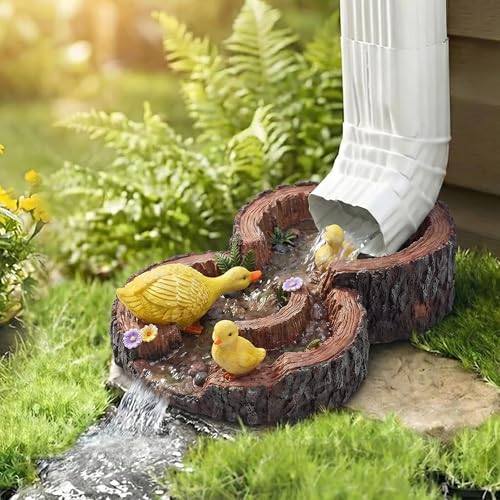 Turtles Gutter Downspout Splash Block Guards Diverter Rain Down Spout Drain Extension Covers Decorative Garden Statues Outdoor Decor for Yard Lawn Patio Frog