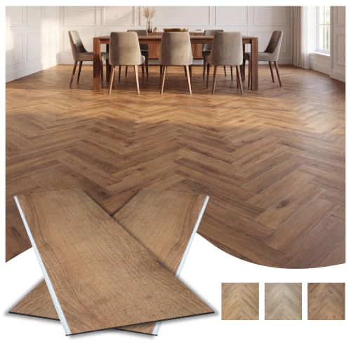 from Plain to Beautiful in Hour Herringbone SPC Vinyl Flooring Planks and Samples