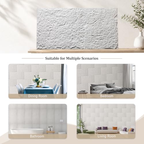 4 PCS Faux Stone Wall Panel 47.2’’ x 23.6’’ Interior Exterior Wall Decor 3D PU Panel