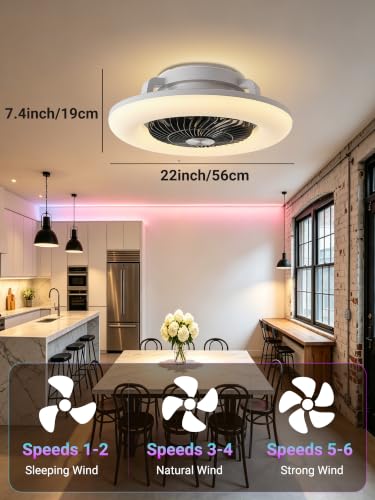 Bladeless Low Profile Ceiling Fan RGB