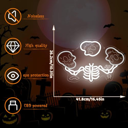 Juggling Skeleton Halloween Neon Sign Dimmable Animated LED Halloween Decor (Juggling Skeleton)