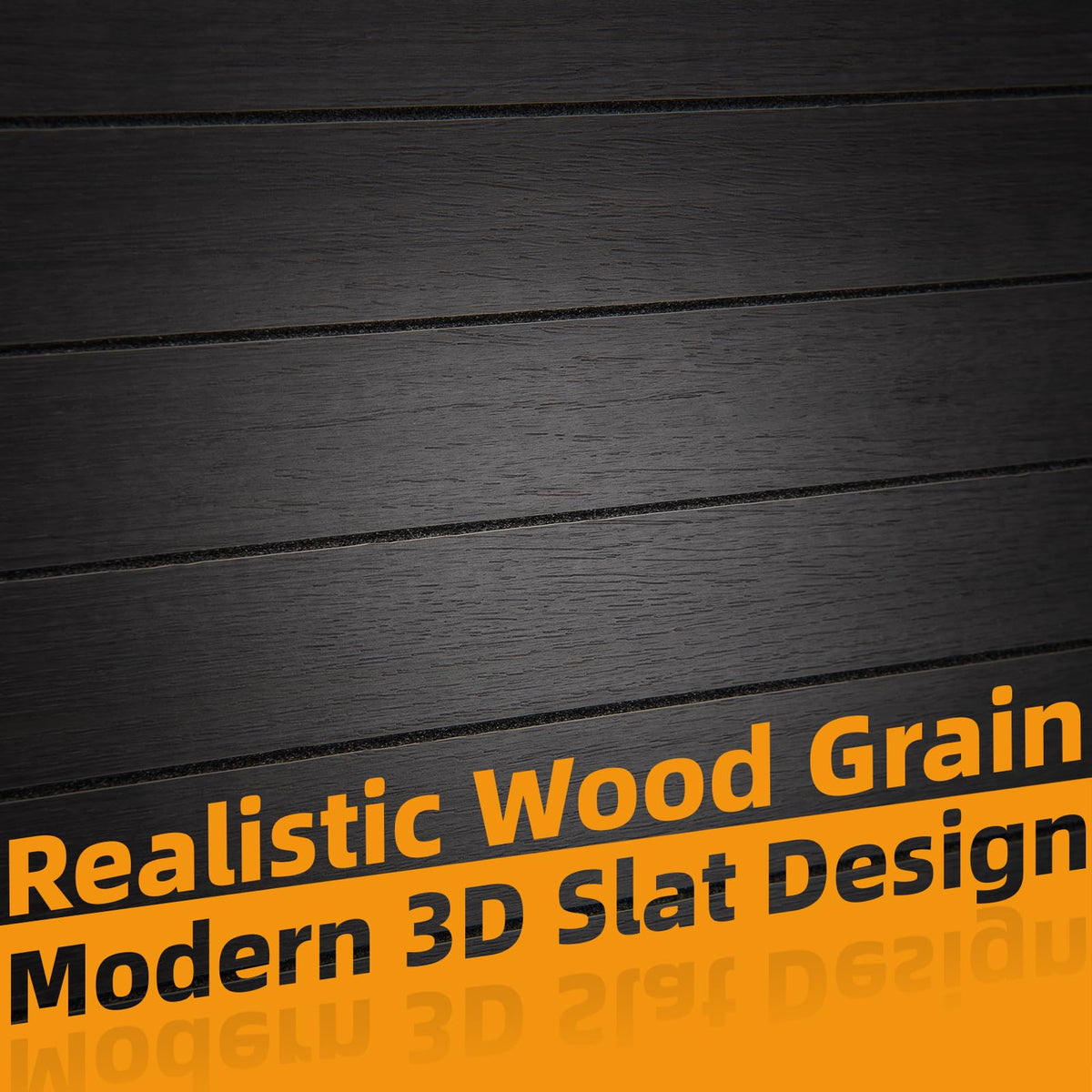 6 Pack Peel and Stick PVC Wood Slat Wall Panel (Black Wood)