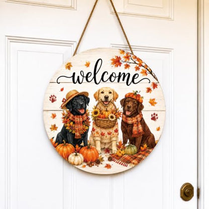 Fall Door Decor Wooden Welcome Sign