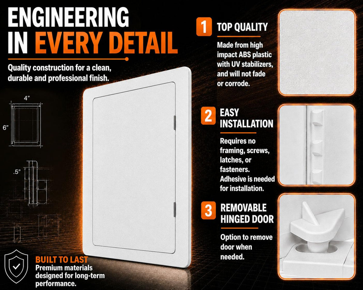 Access Panel 4x6 Inch for Drywall & Ceiling with Door (4x6 - 50PK)