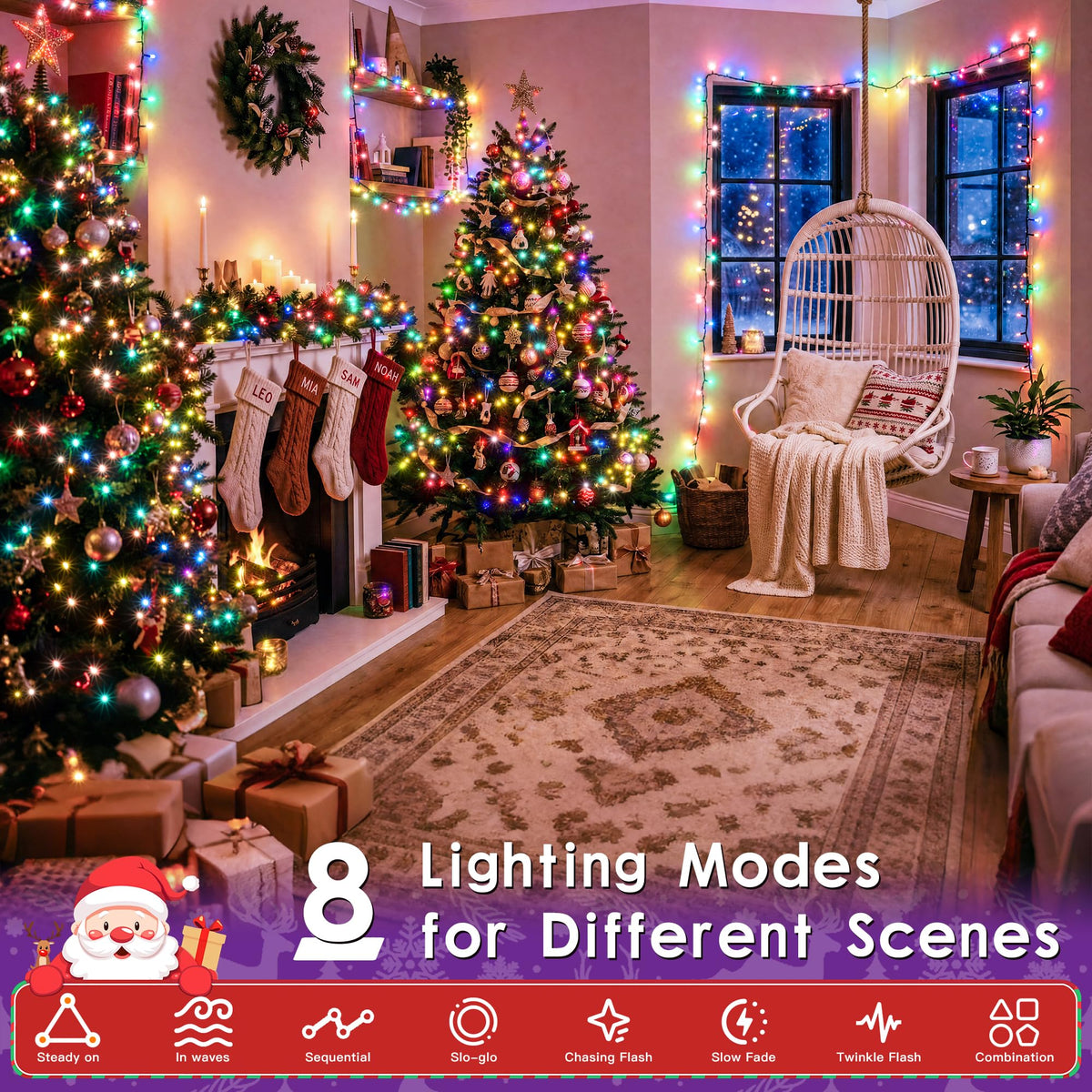 300 LED Christmas Lights Outdoor 98 FT Multicolor Remote and Plug (Multicolor / 300 LED)