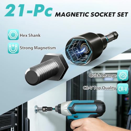 21 Piece Magnetic Nut Driver Set