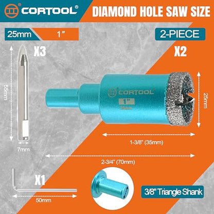 1 Inch Diamond Hole Saw with Pilot Drill Bit (1 Inch (25mm) 2-Pack)