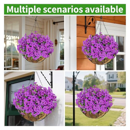Artificial Hanging Flower for Outdoors (Purple / Hanging Artificial Flower(1 Pcs))