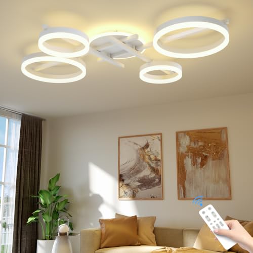 5 Ring LED Dimmable Modern Ceiling Light Fixture