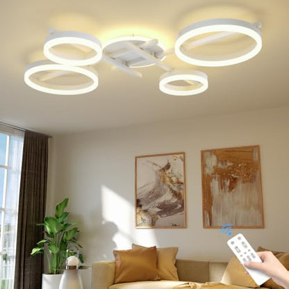 5 Ring LED Dimmable Modern Ceiling Light Fixture