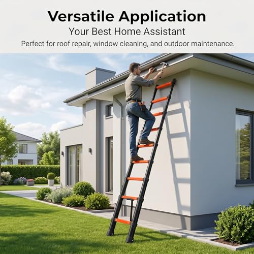 Iron Telescoping Ladder 12.5FT 300lb