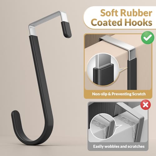 Over the Door Hooks (Black, 5.5 " Short)