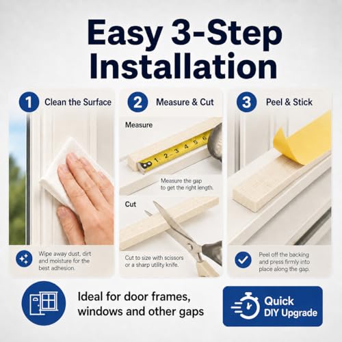 Self Adhesive Weather Stripping Foam Tape for Doors & Windows