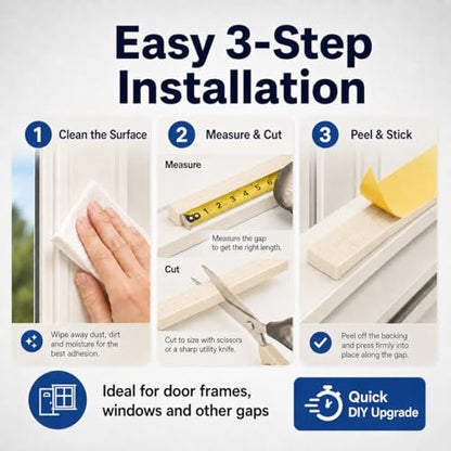 Self Adhesive Weather Stripping Foam Tape for Doors & Windows