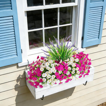 Artificial Flowers Fake Plants for Outdoors Decoration (Lightpurple White Lavender)