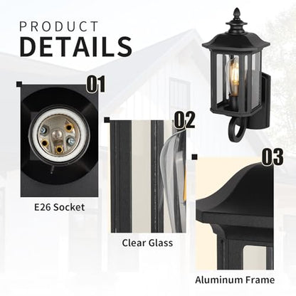 15" Outdoor Wall Light Fixture (01-BK)