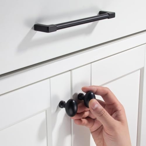 10 Pack Cabinet Pulls 5" (Matte Black / 5"(128mm)Hole Center-10Pcs)