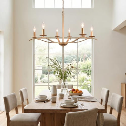 30" Gold Chandelier for Dining Room 6 (6 Light-GOLD)