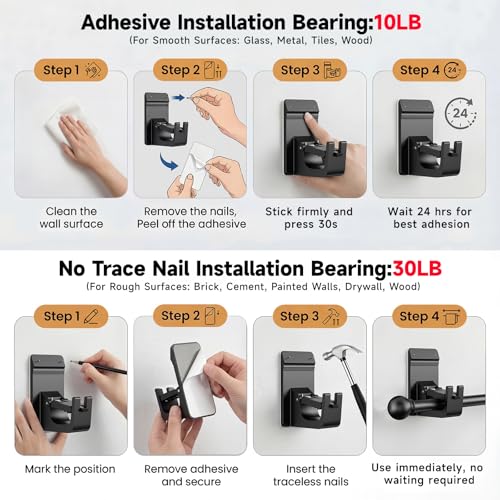 Universal Heavy Duty Curtain Rod Brackets