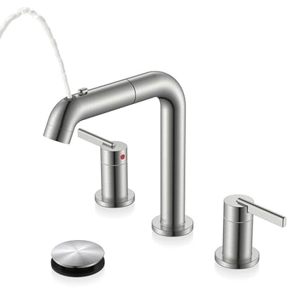 Widespread Bathroom Faucet with Sprayer