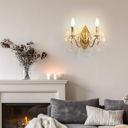 Gold Sconces Wall Decor Set of 2