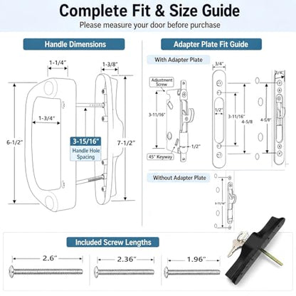 Universal Aluminum Sliding Glass Door Handle