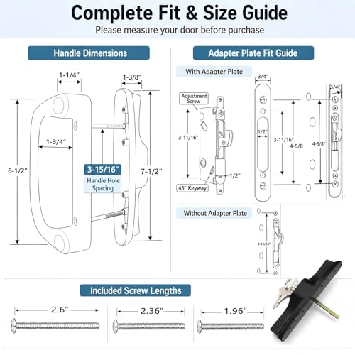 Universal Aluminum Sliding Glass Door Handle