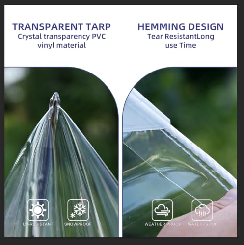 Clear Tarp 14Mil Heavy Duty Clear Vinyl Plastic Tarp
