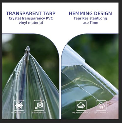 Clear Tarp 14Mil Heavy Duty Clear Vinyl Plastic Tarp