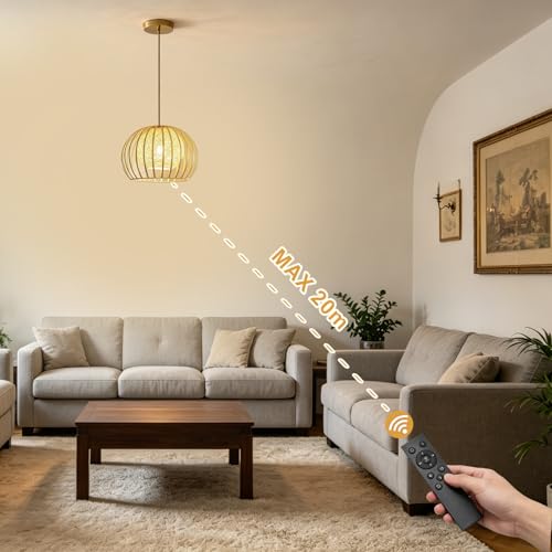 Pendant Light Fixtures Modern Round Chandelier with Remote Control Included E26 Bulb for Living Room
