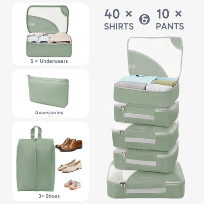 Packing Cubes for Travel (08 Matcha Green)