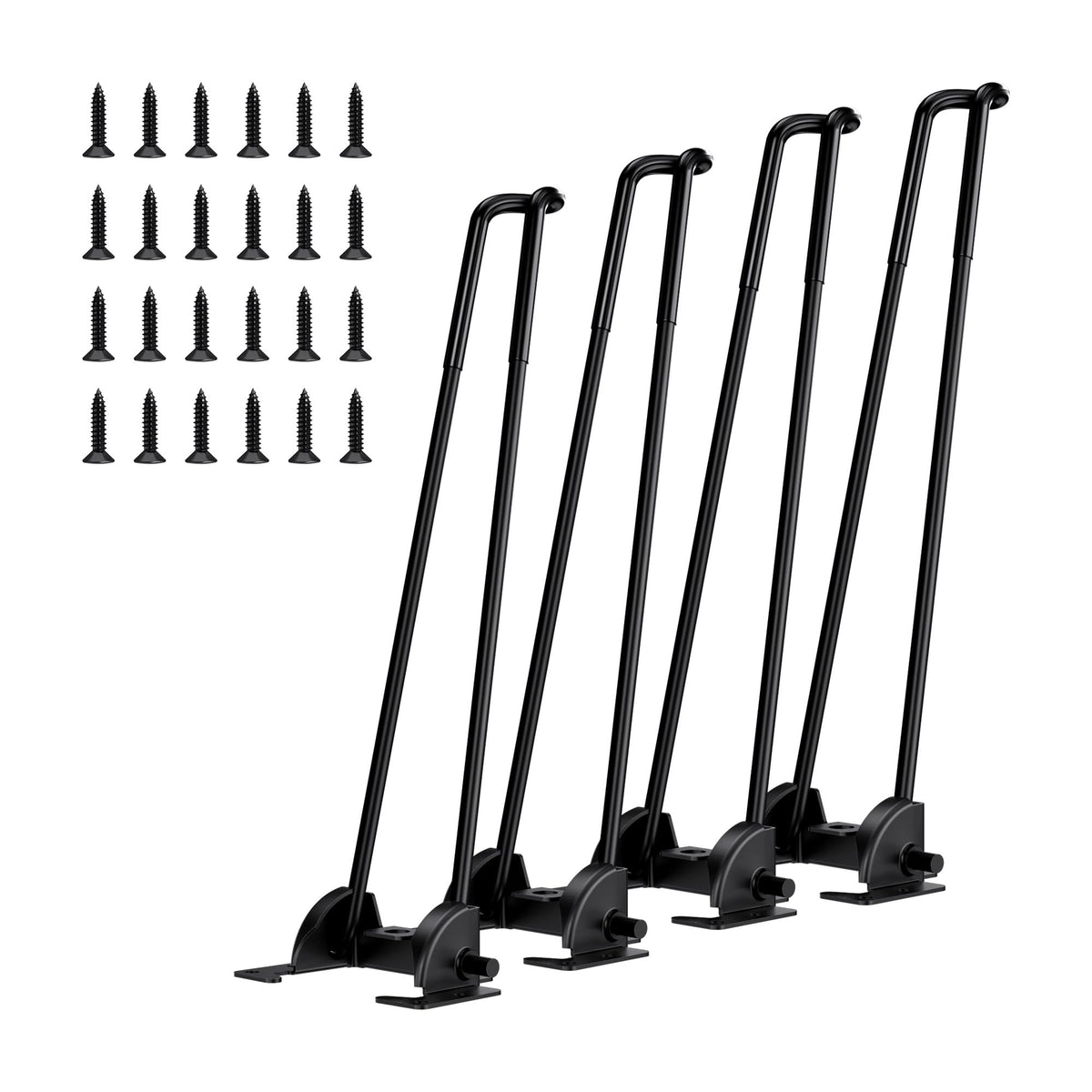 Set of 4 Folding Hairpin Table Legs Heavy Duty Metal Legs 28 Inch (Black / 28 Inch/720mm)