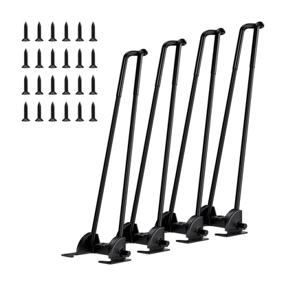 Set of 4 Folding Hairpin Table Legs Heavy Duty Metal Legs 28 Inch (Black / 28 Inch/720mm)