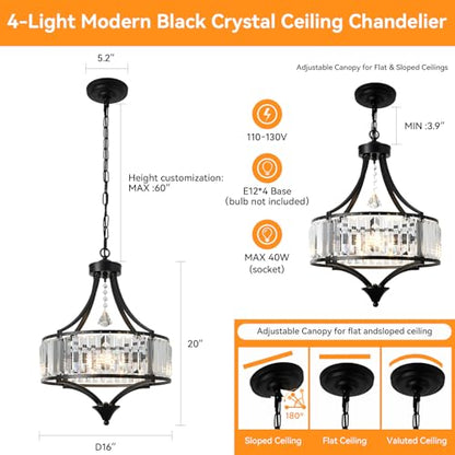 Crystal Chandelier Modern Pendant Light Modern Farmhouse Chandeliers Antique Hanging Light Fixture for Living Room Bedroom Foyer Kitchen Island Entryway