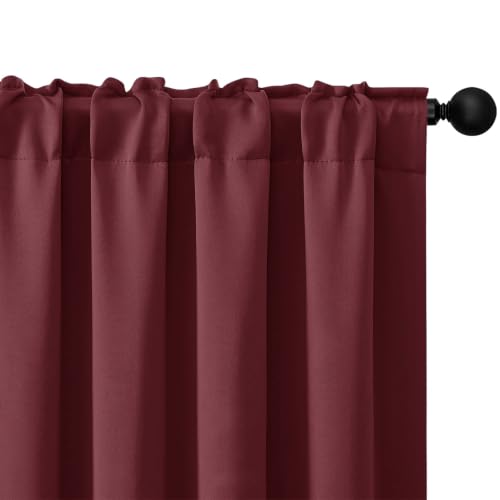 4 Panels Rod Pocket Blackout Window Curtains for Bedroom