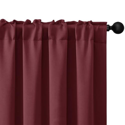 4 Panels Rod Pocket Blackout Window Curtains for Bedroom