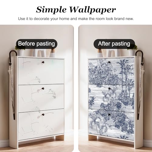 Jungle Peel and Stick Wallpaper Contact Paper Tropical Palm & Tiger Vintage Wallpaper Self Adhesive Removable Decor for Bedroom Cabinet Vinyl Wall Paper