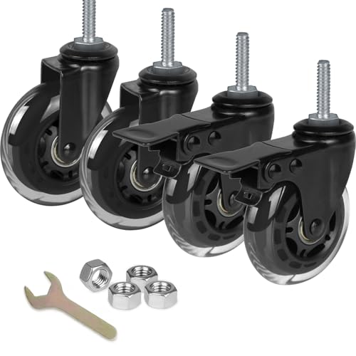 3" Rubber Caster Wheels Heavy Duty with Brakes