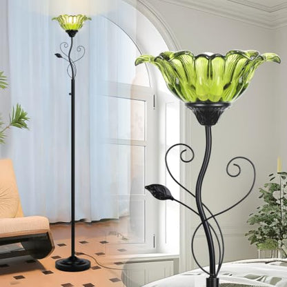 Floor Lamp for Living Room Vintage Uplighter with Rotary Dimmer Switch