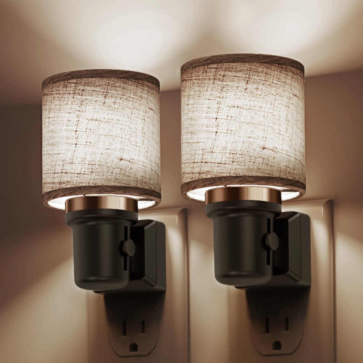 Night Lights Plug into Wall (Cylinder-5000K / 2 Pack)