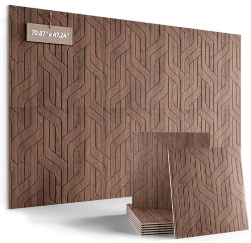 6 Pack Large Felt Bulletin Board (Walnut Artistic / Fine-stripe 6-pack)