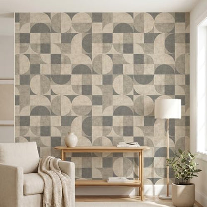Peel and Stick Wallpaper (Beige04 / 17.7" x 118.1")