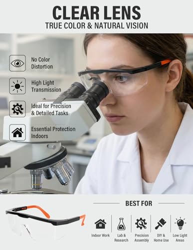 Safety Glasses 4 Pack Anti Fog (Clear)