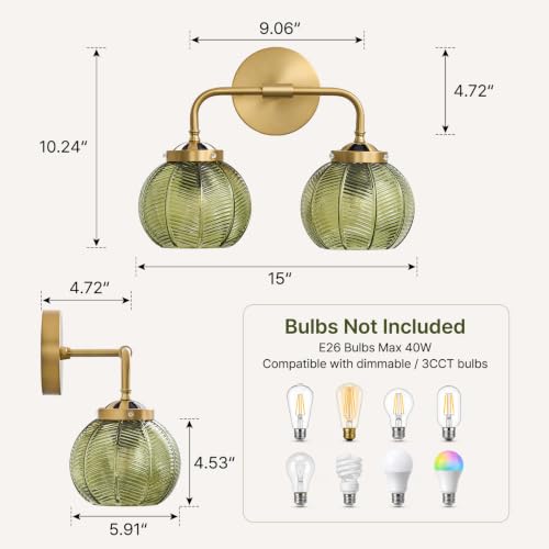 2 Light Bathroom Vanity Light Fixtures
